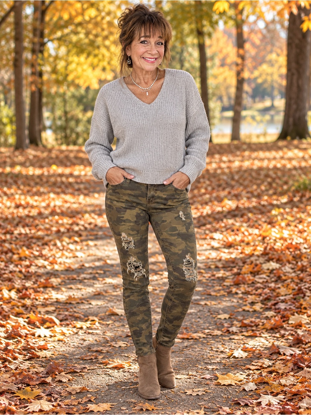 Judy Blue Olive Camo Distressed Skinny Jeans